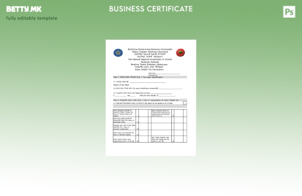 модерен стил Етиопија Оромија декларација за данок на додадена вредност шаблон з